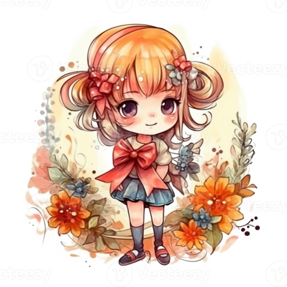 Chibi cute little girl png