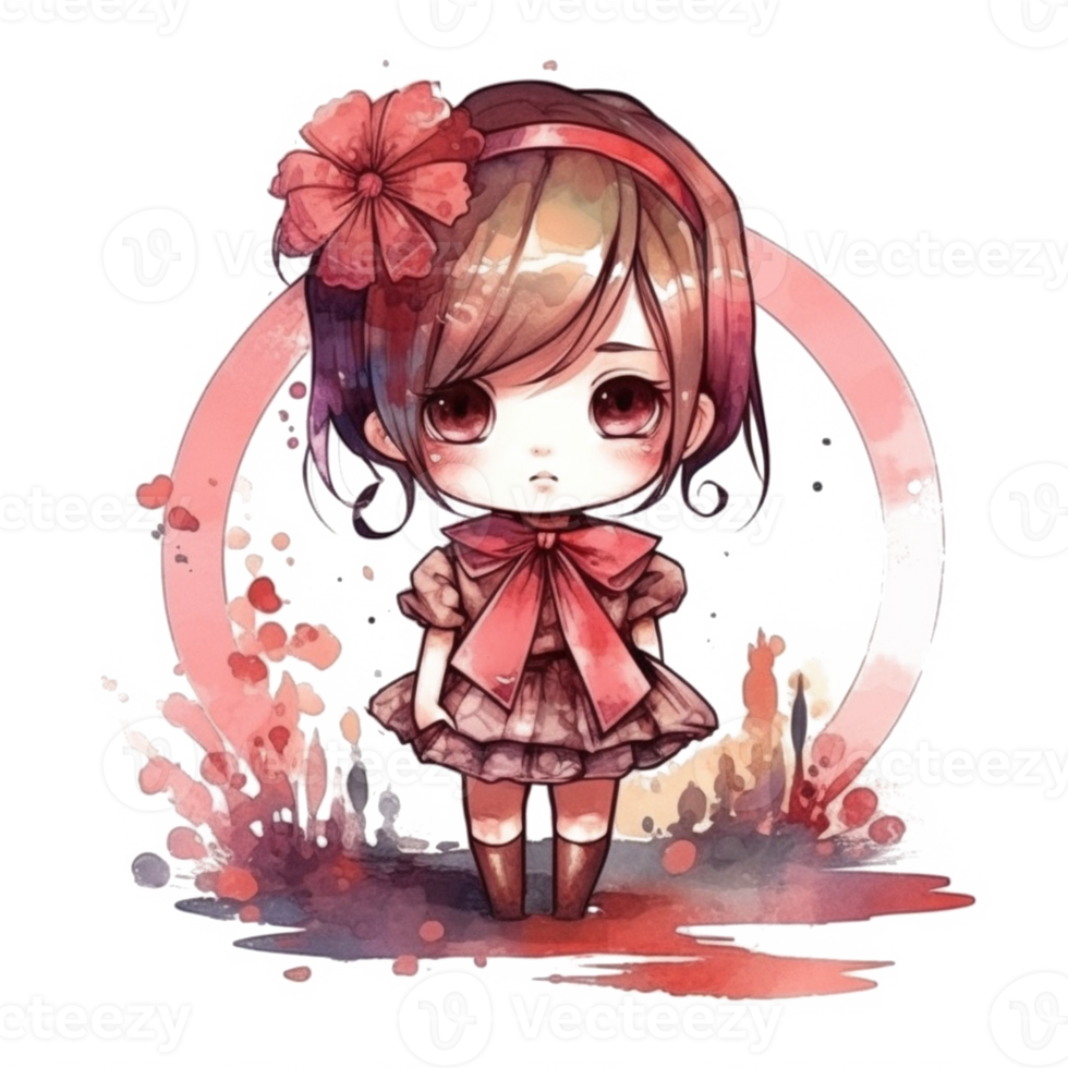 chibi fofa pequeno menina png