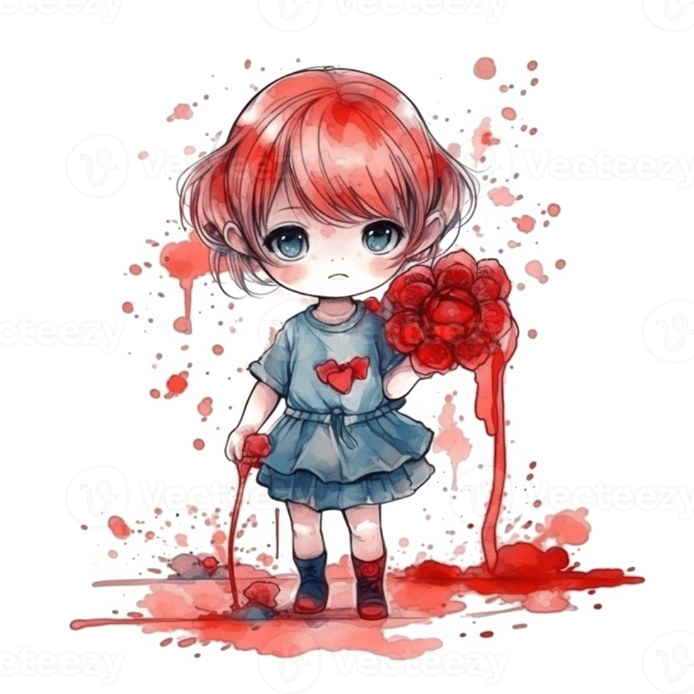 Chibi cute little girl png