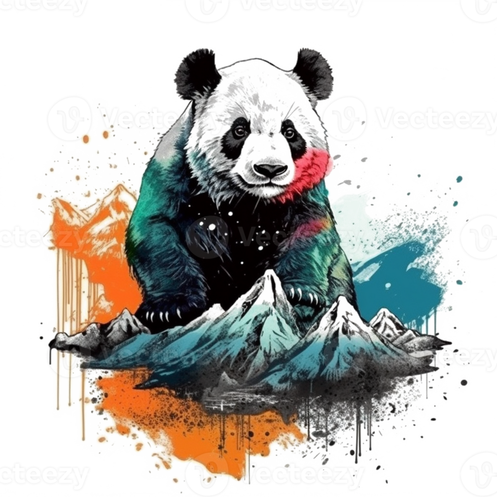 Watercolor painting of Cute Panda png