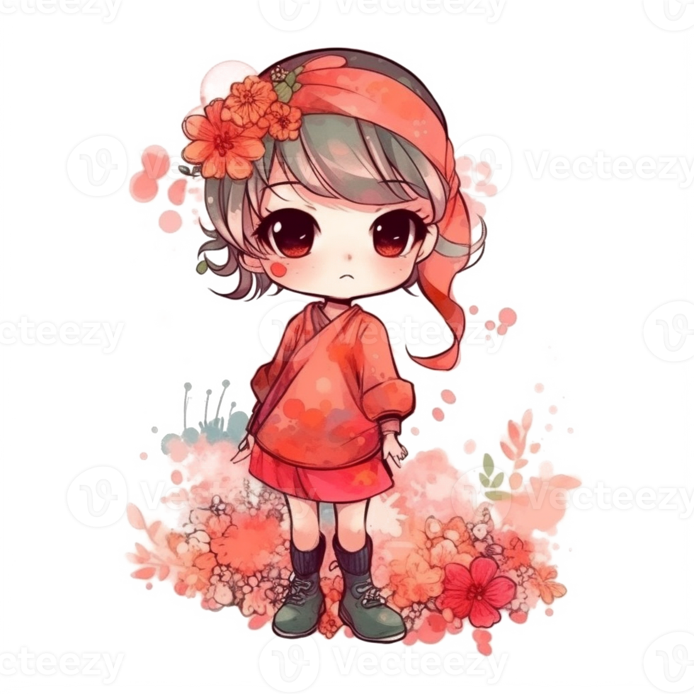 Chibi cute little girl png