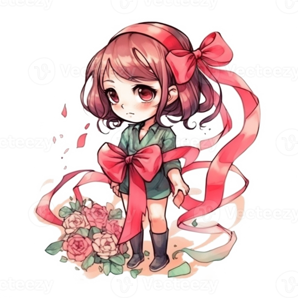 chibi schattig weinig meisje png