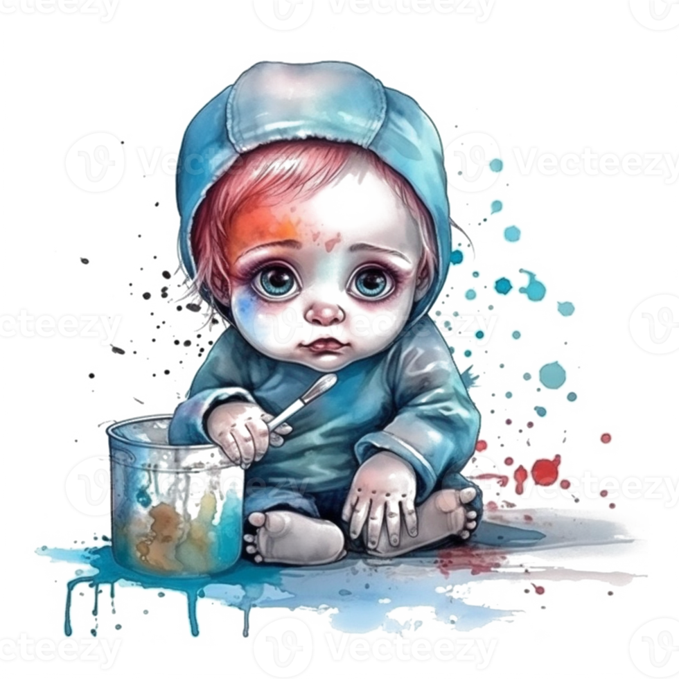 Cute Baby Watercolor png