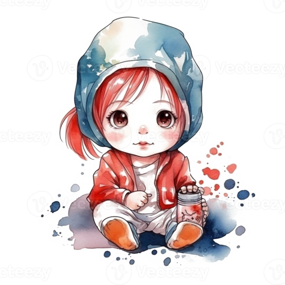 Cute Baby Watercolor png