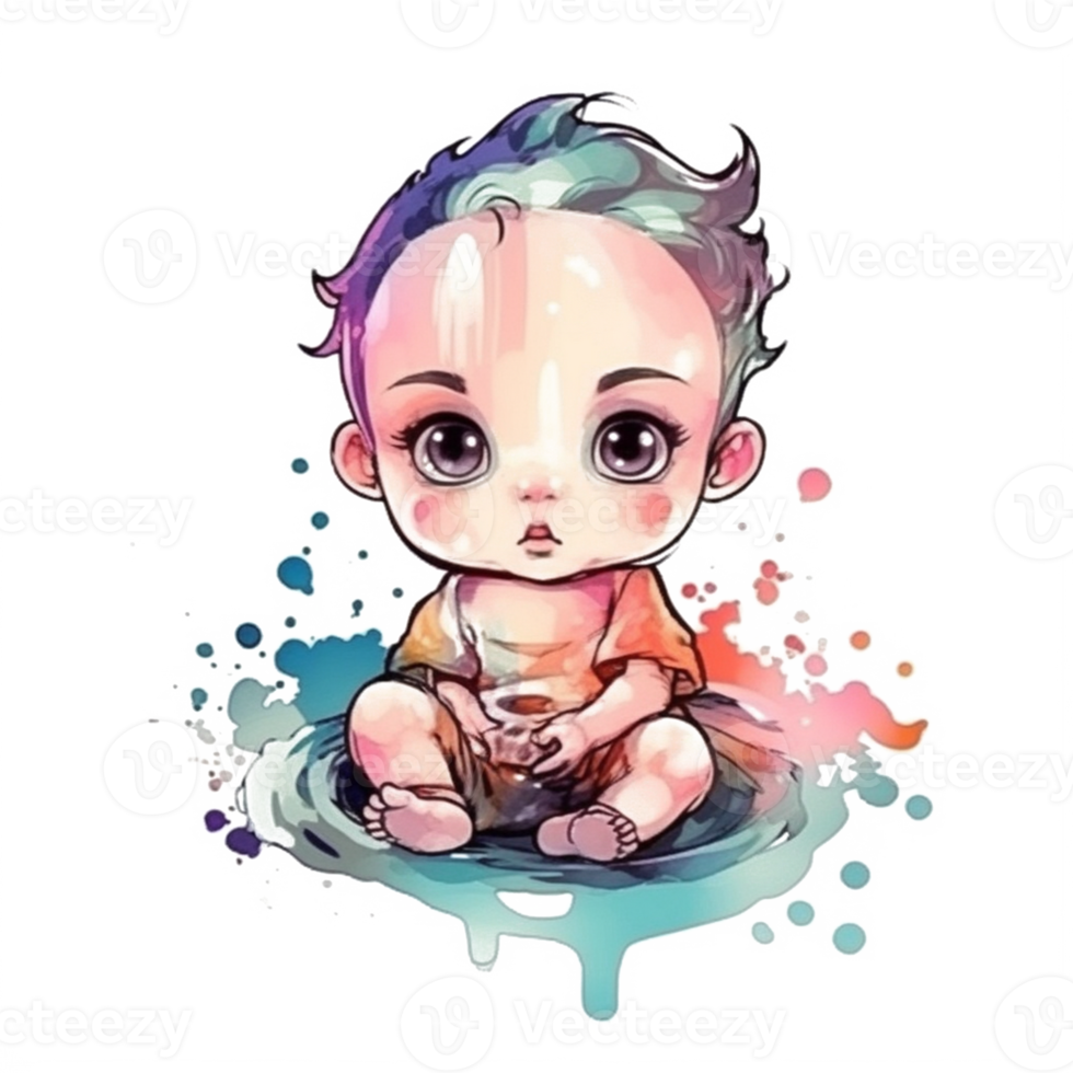 Cute Baby Watercolor png