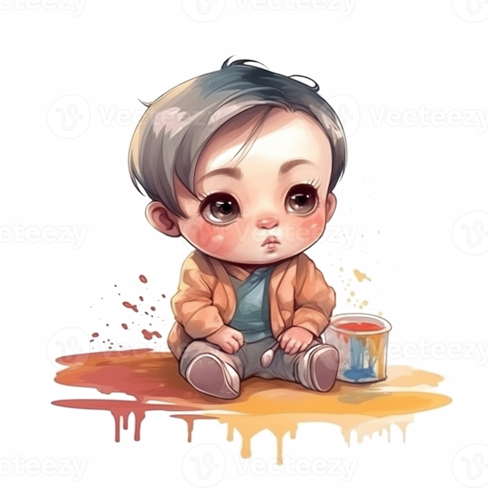 Cute Baby Watercolor png