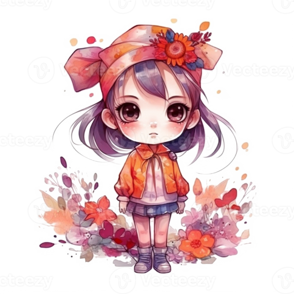 chibi fofa pequeno menina png