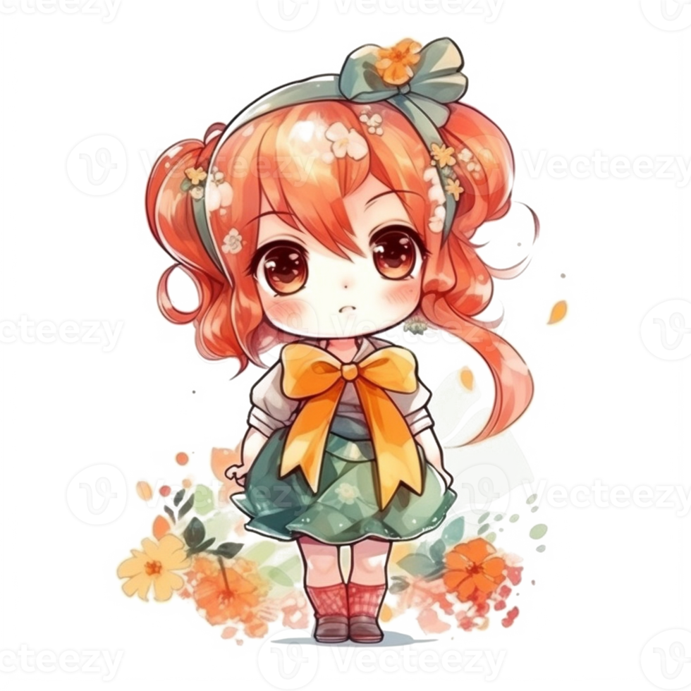 chibi linda pequeño niña png