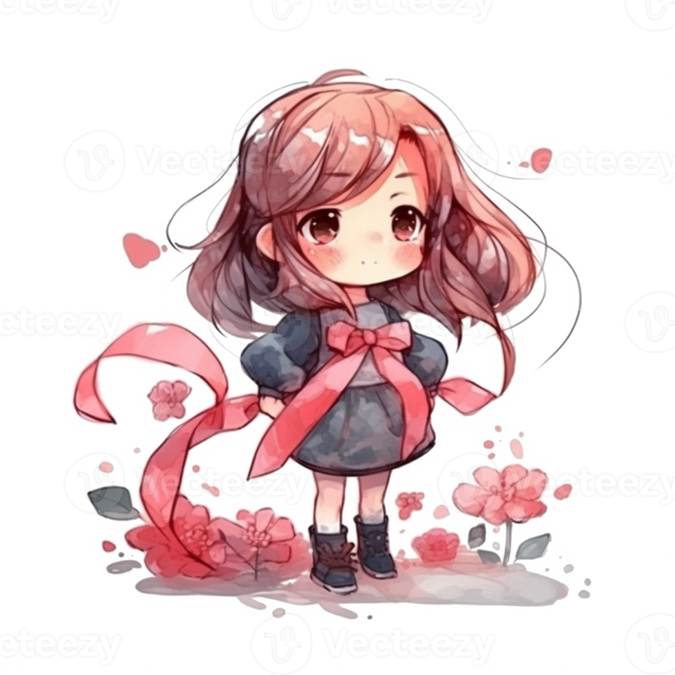 chibi schattig weinig meisje png