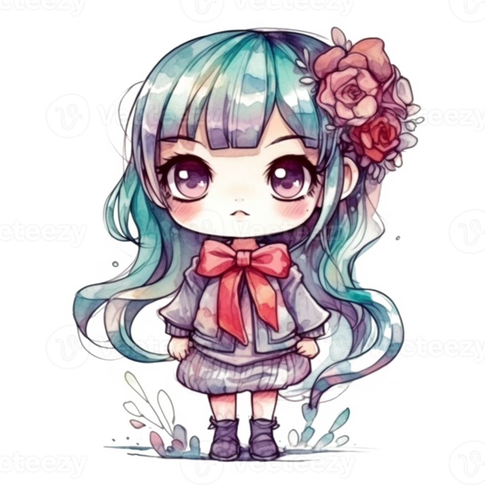 chibi schattig weinig meisje png