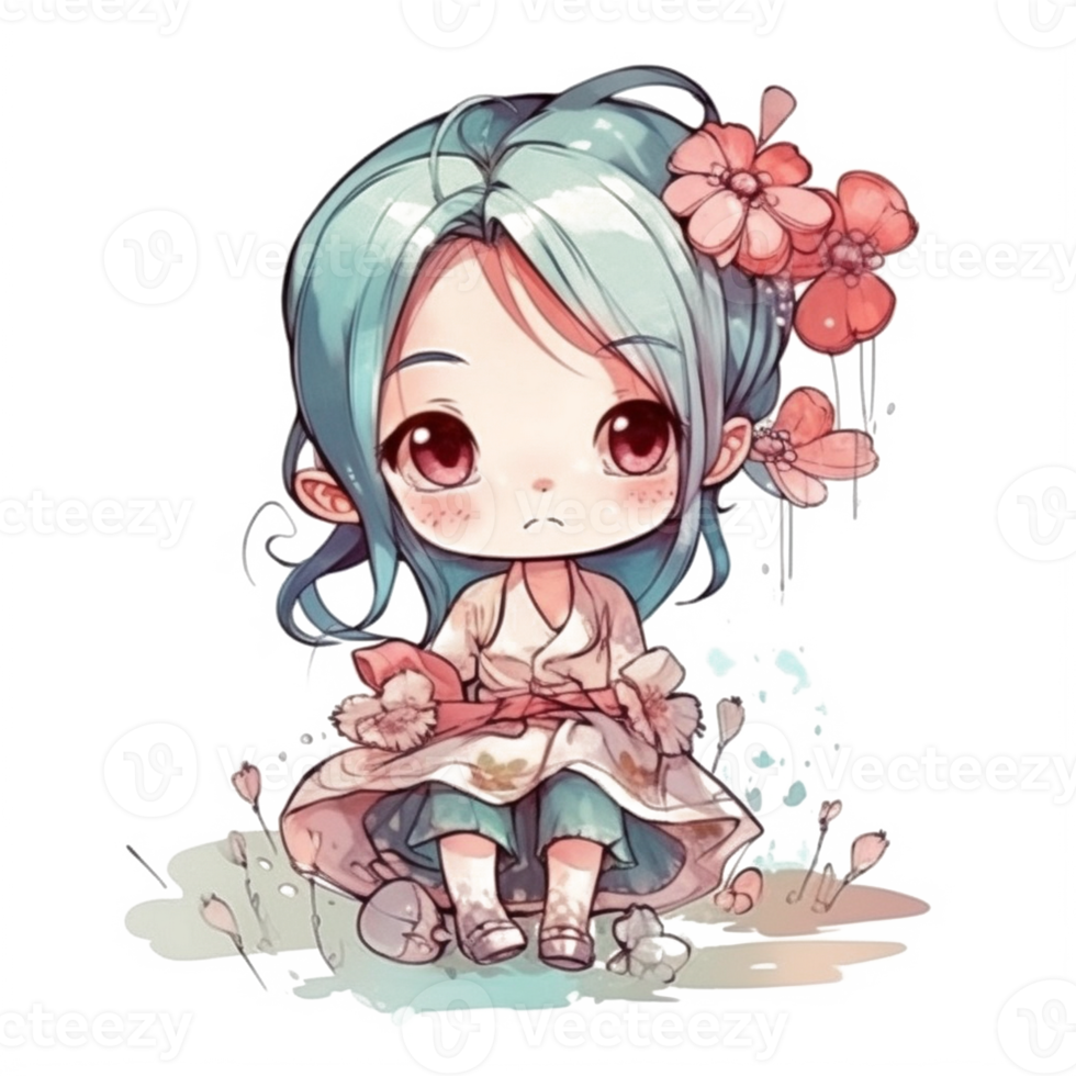 Chibi cute little girl png