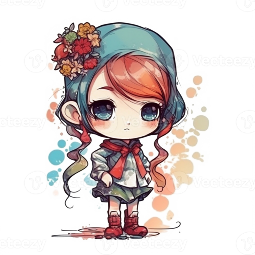 Chibi cute little girl png