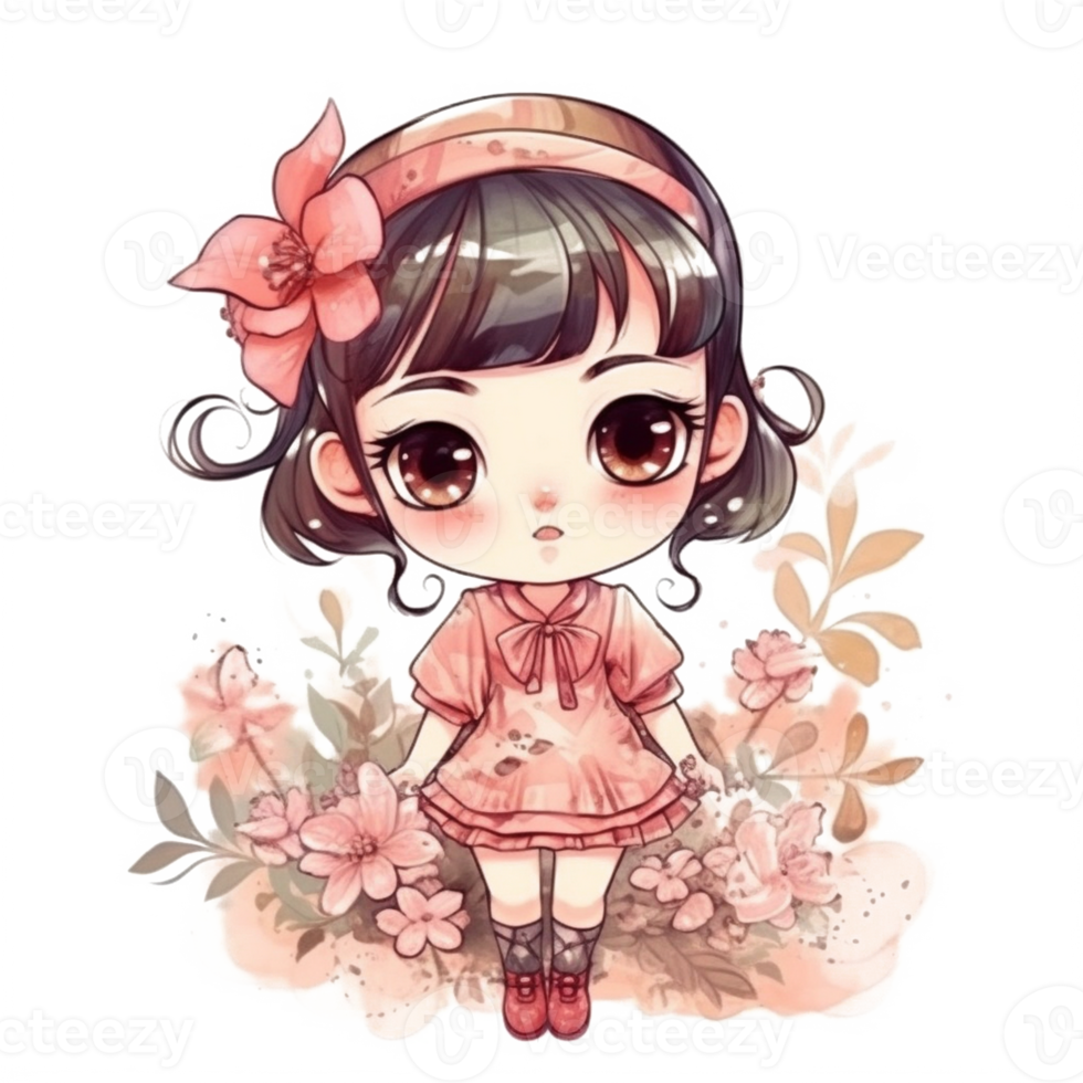 Chibi cute little girl png