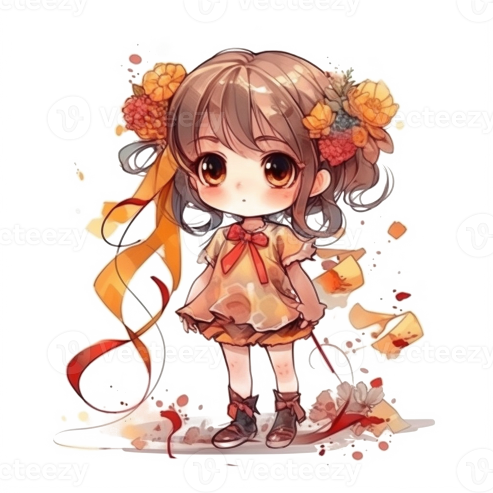 chibi carino poco ragazza png