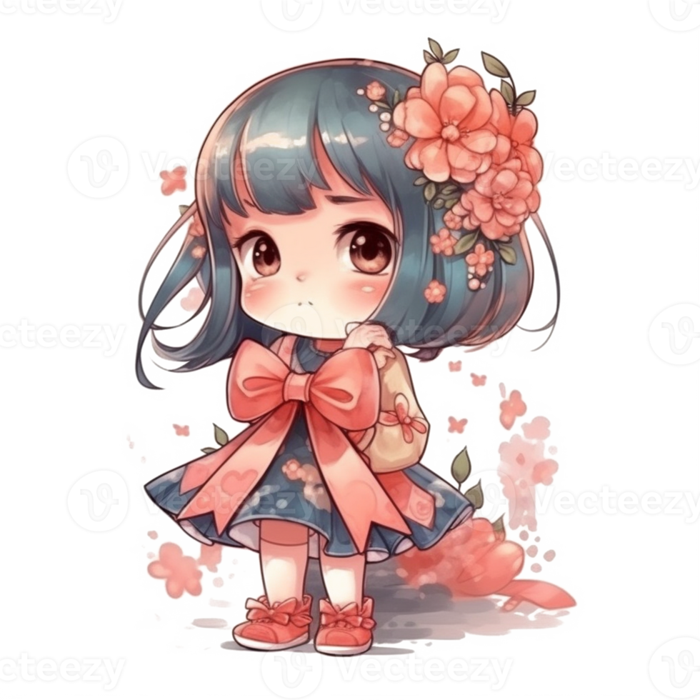 Chibi cute little girl png