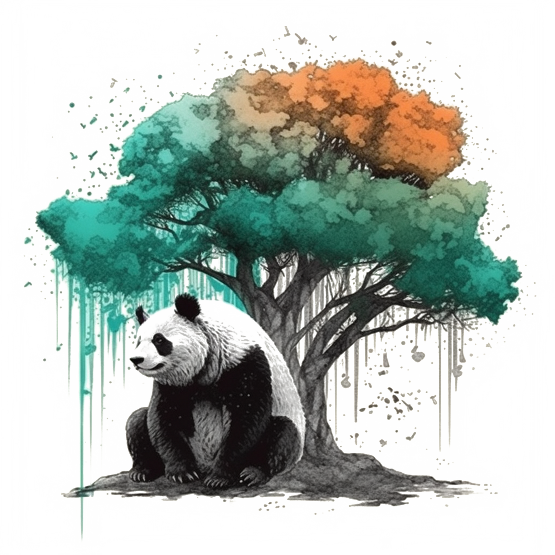 Cute Panda Watercolor illustration 17340098 PNG