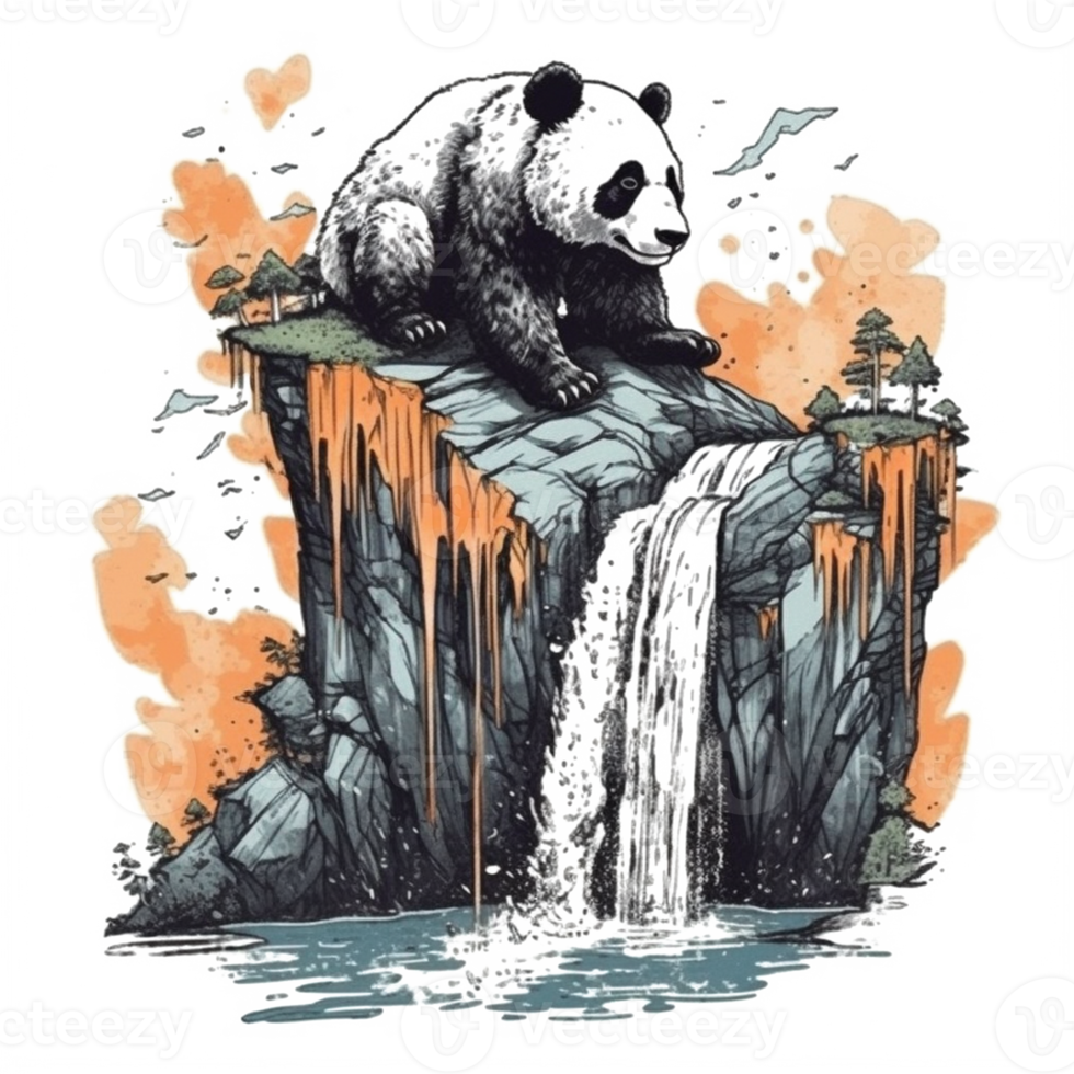 Aquarell Gemälde von süß Panda png