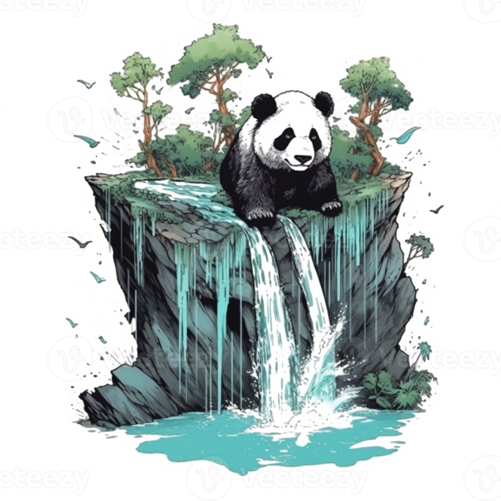 Watercolor painting of Cute Panda png