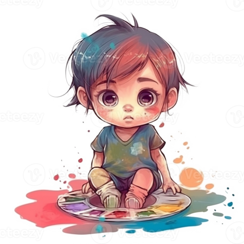 Cute Baby Watercolor png