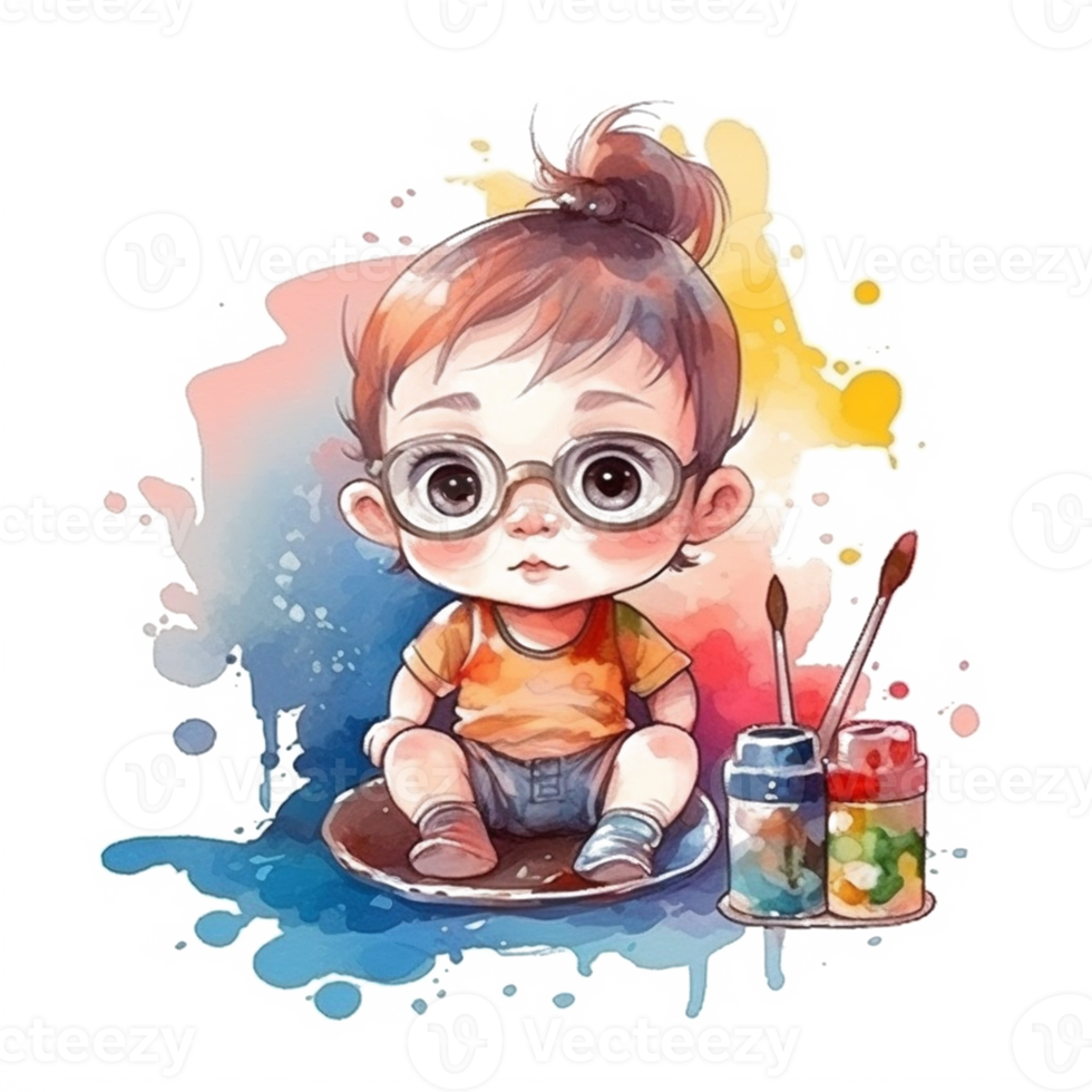 Cute Baby Watercolor png