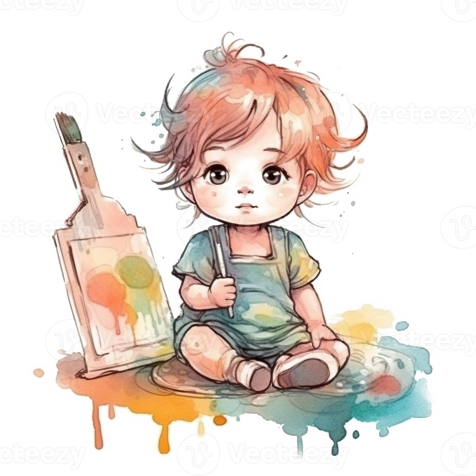 Cute Baby Watercolor png