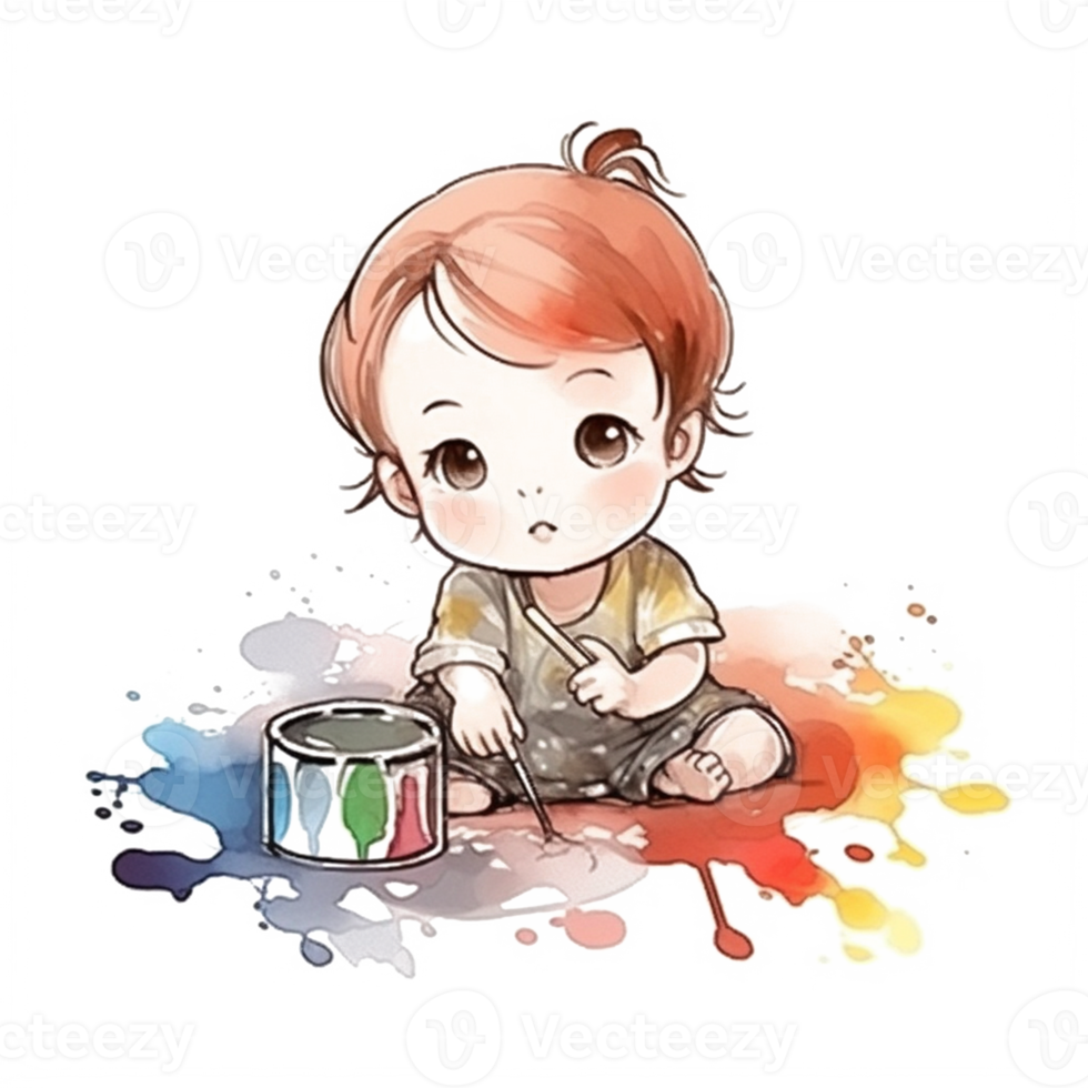 Cute Baby Watercolor png