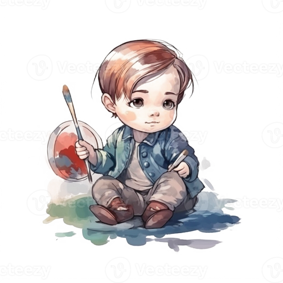 Cute Baby Watercolor png