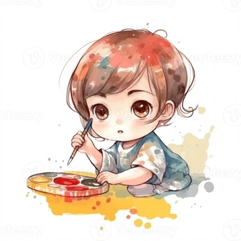 Cute Baby Watercolor png