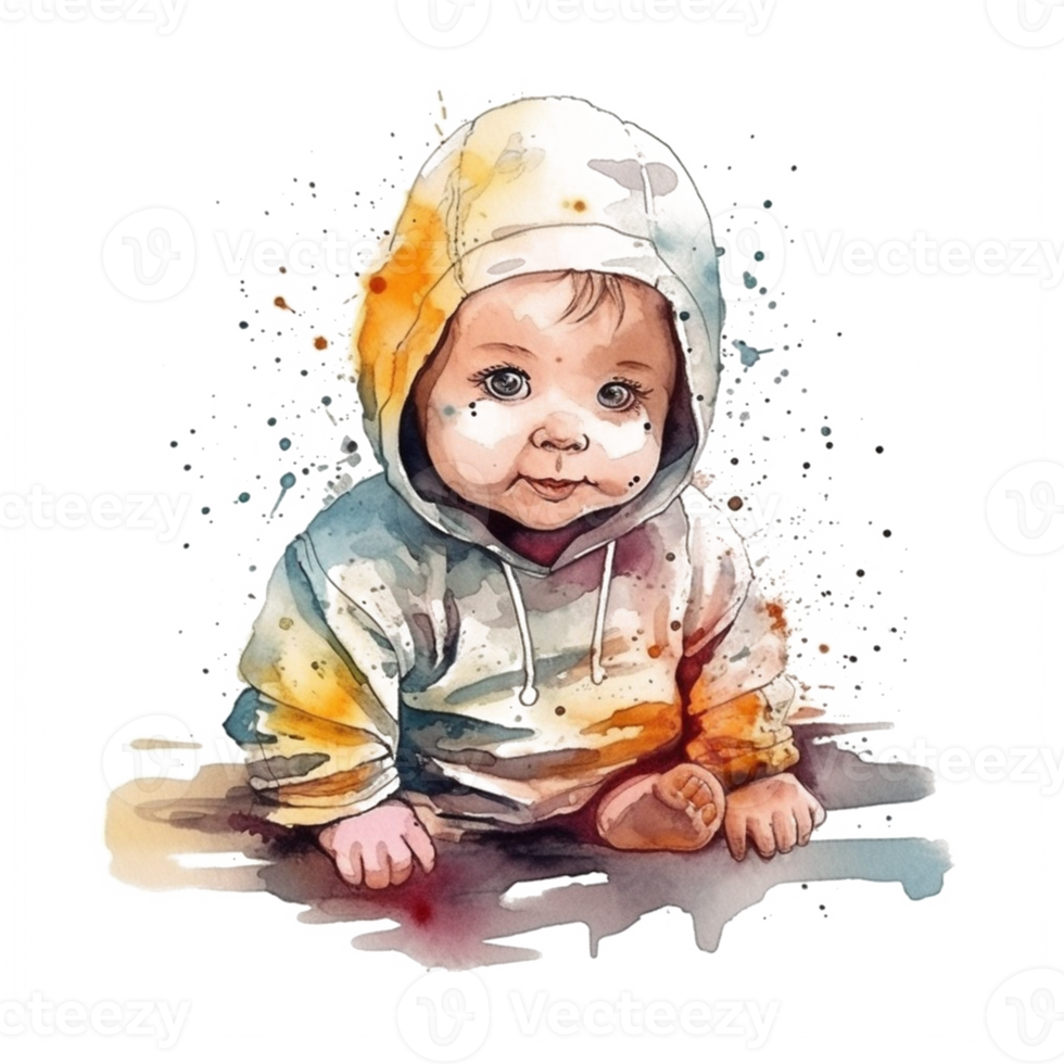 Cute Baby Watercolor png