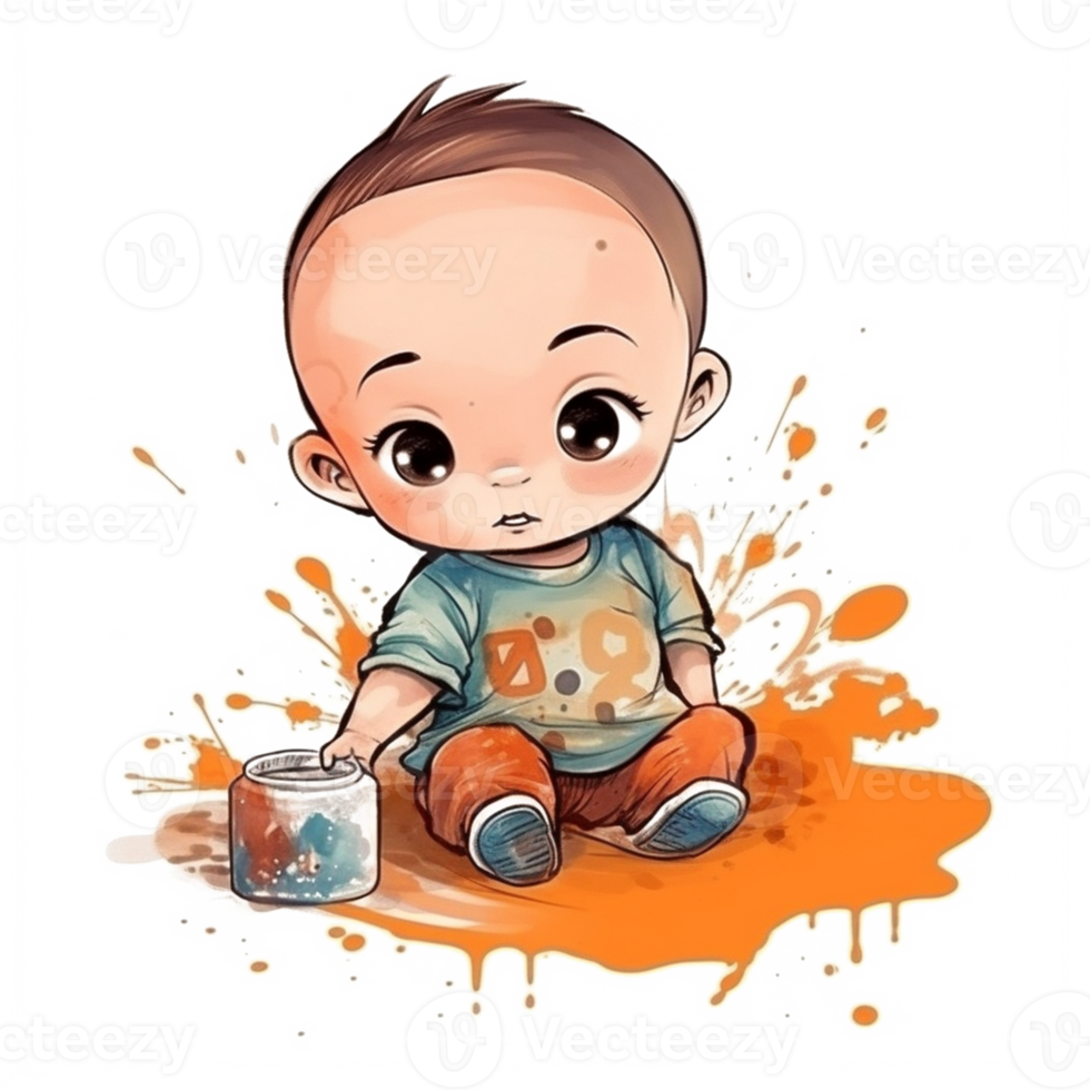 Cute Baby Watercolor png