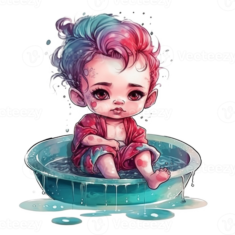 schattig baby waterverf png