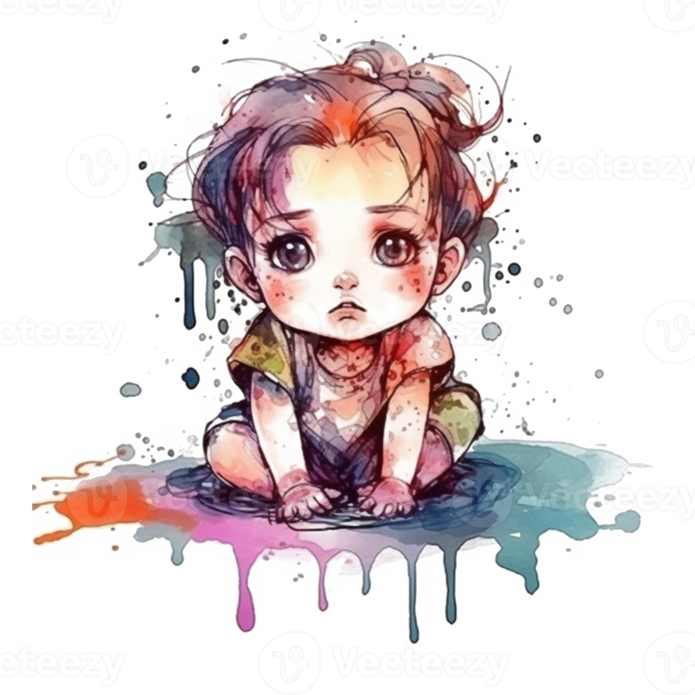 Cute Baby Watercolor png