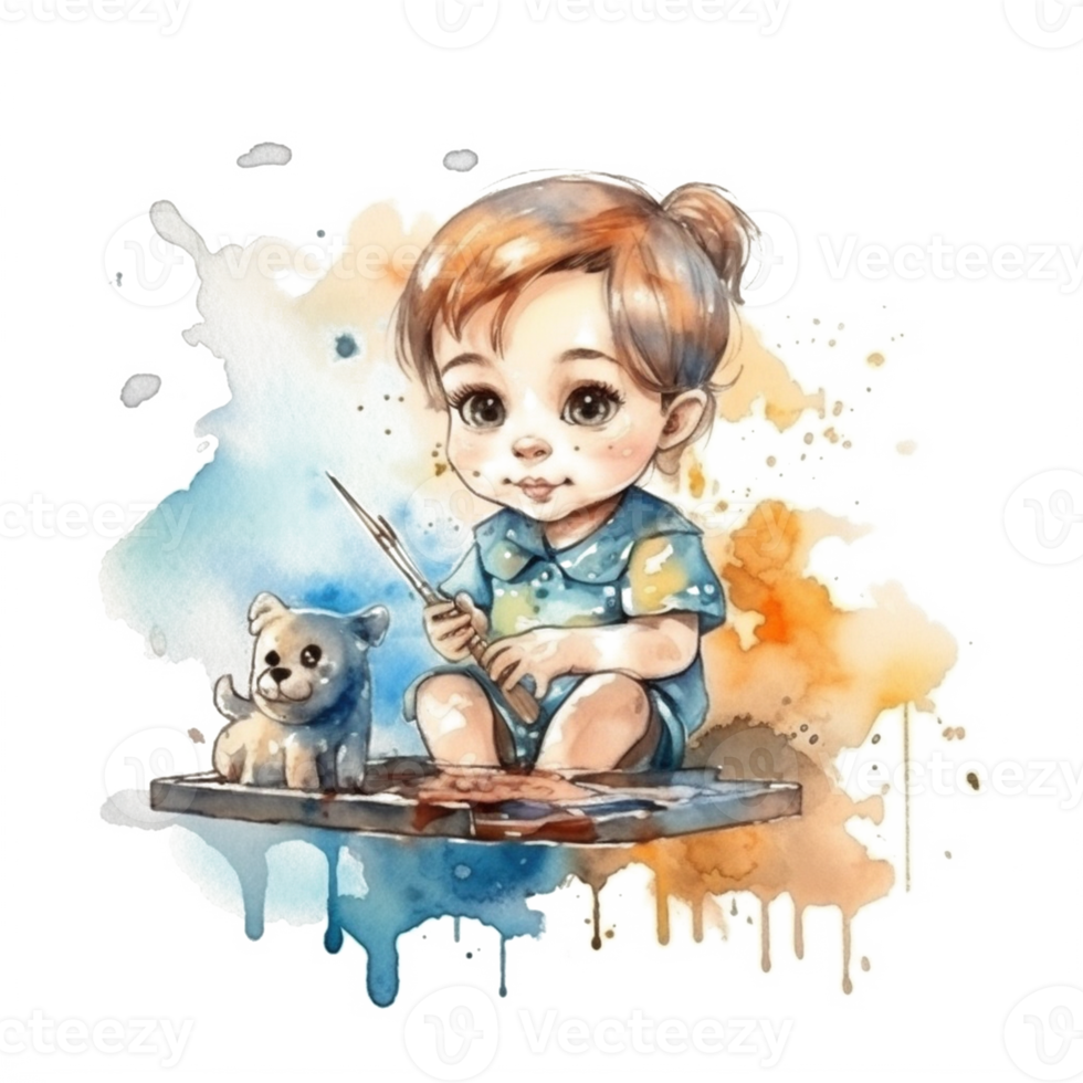 Cute Baby Watercolor png