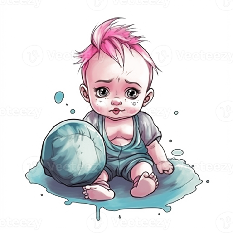 Cute Baby Watercolor png