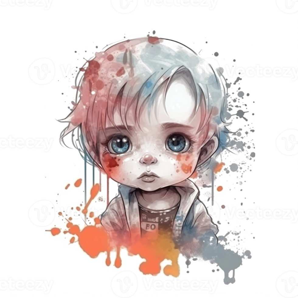 schattig baby waterverf png