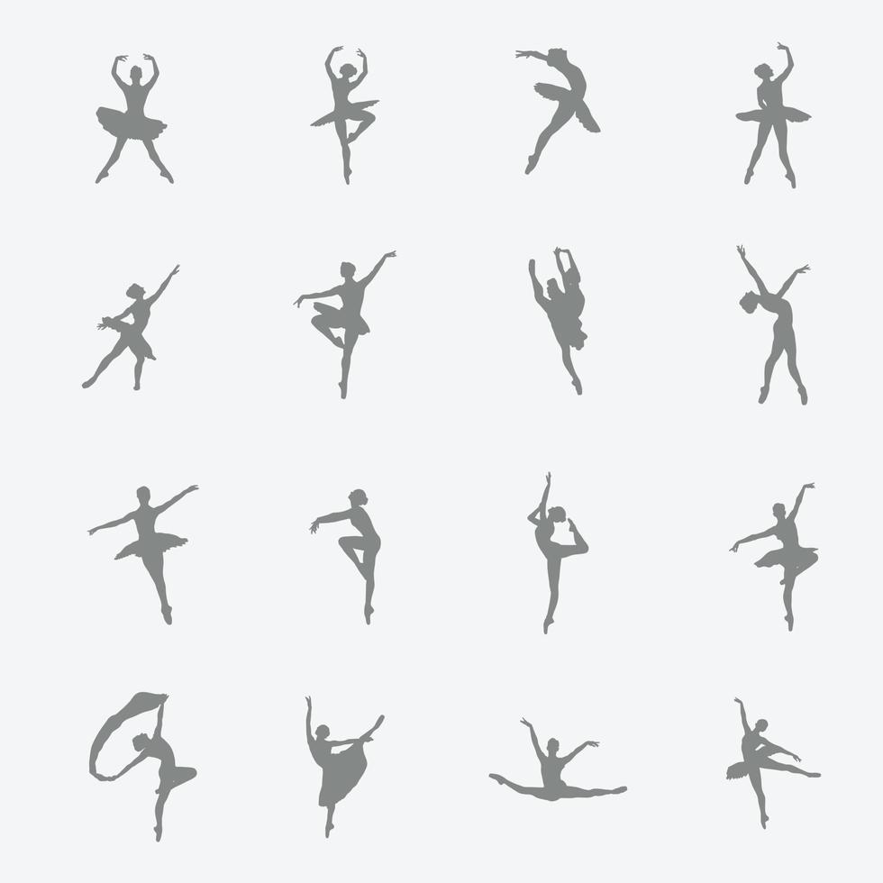 bailarina bailarín siluetas vector