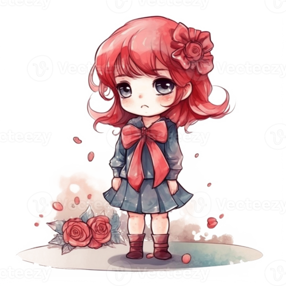 Chibi süß wenig Mädchen png