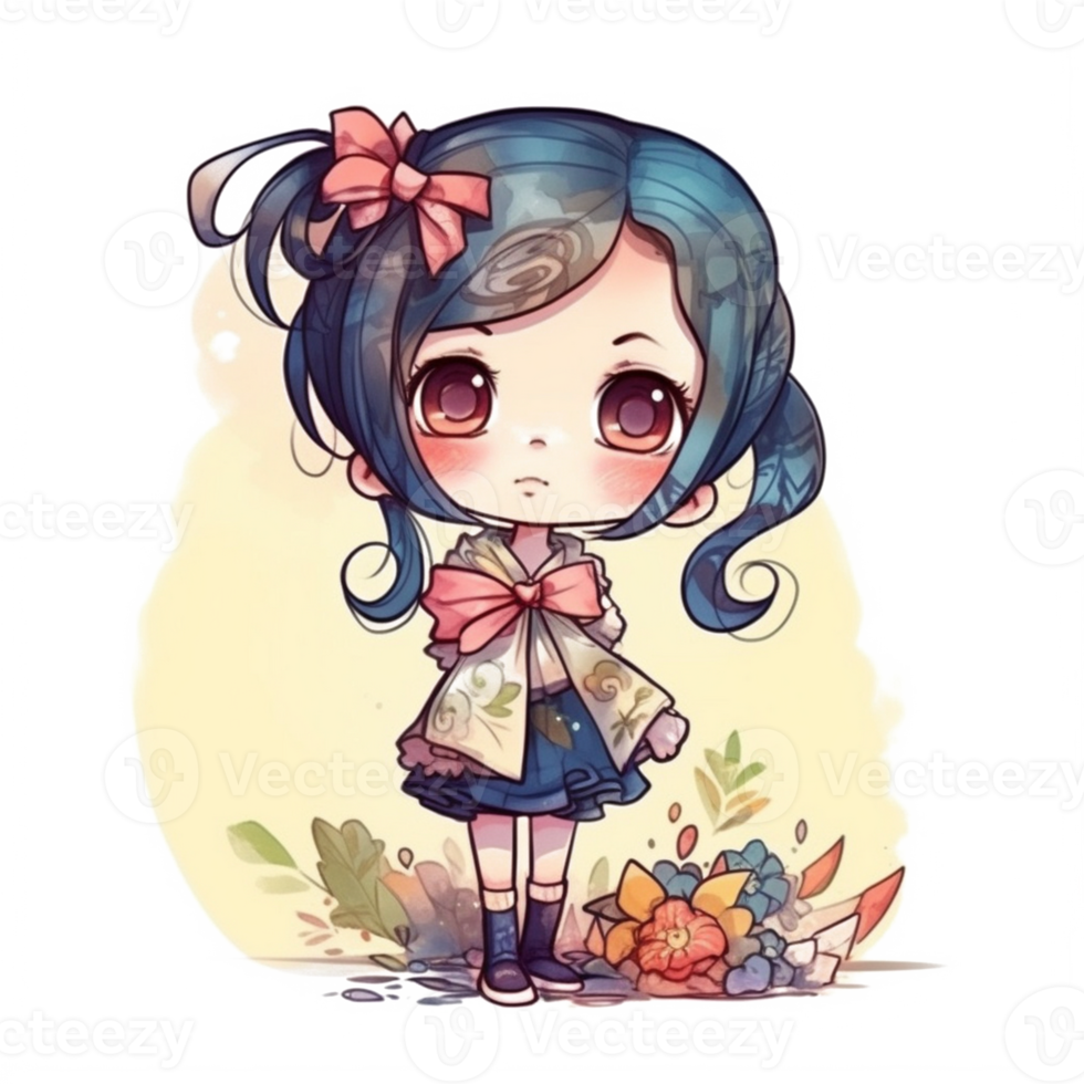 Chibi cute little girl png