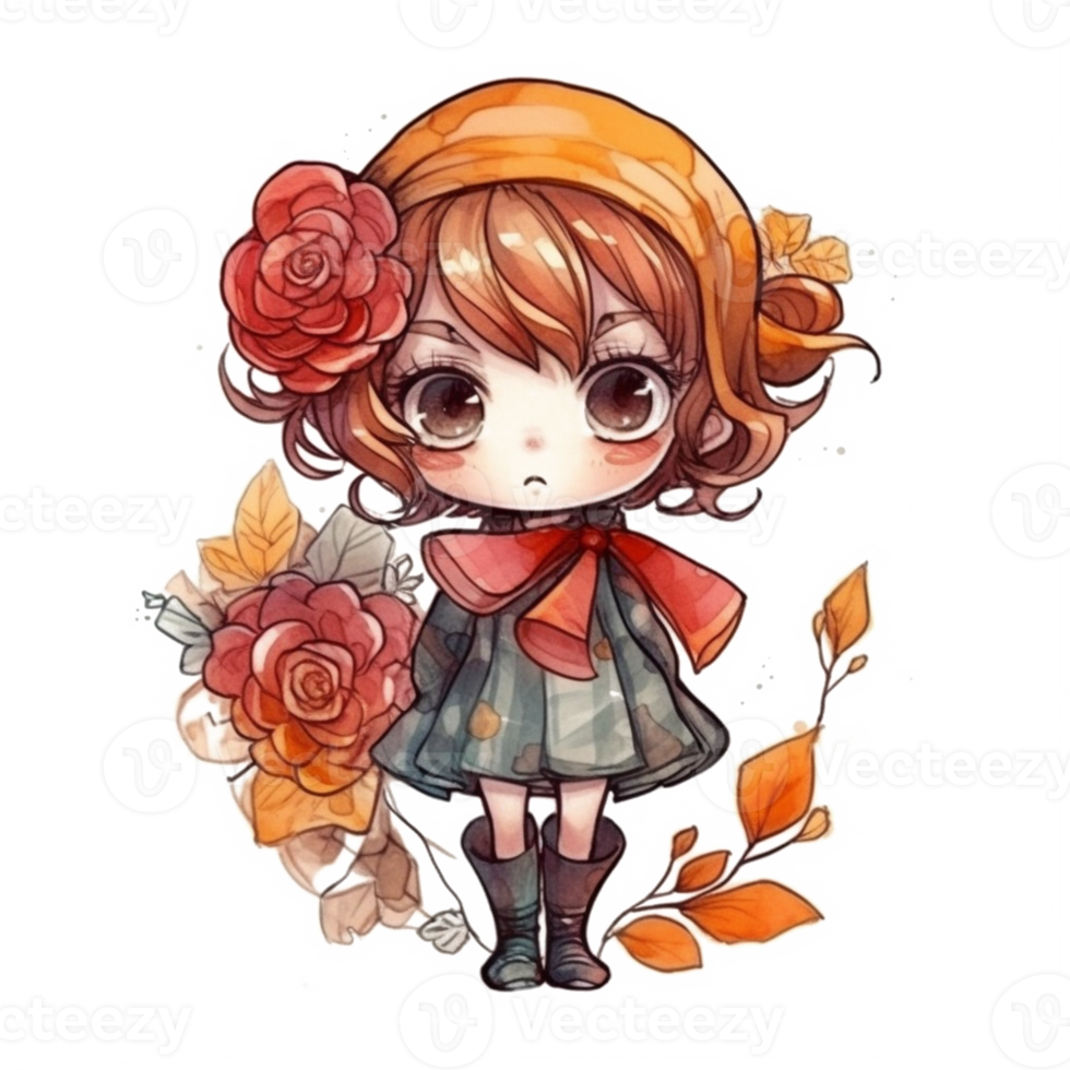 Chibi cute little girl png