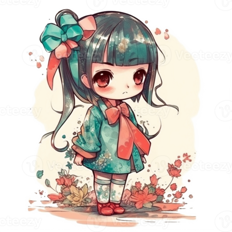 Chibi cute little girl png
