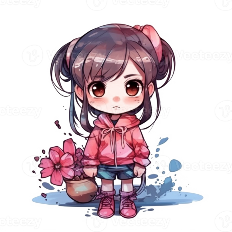 Chibi cute little girl png