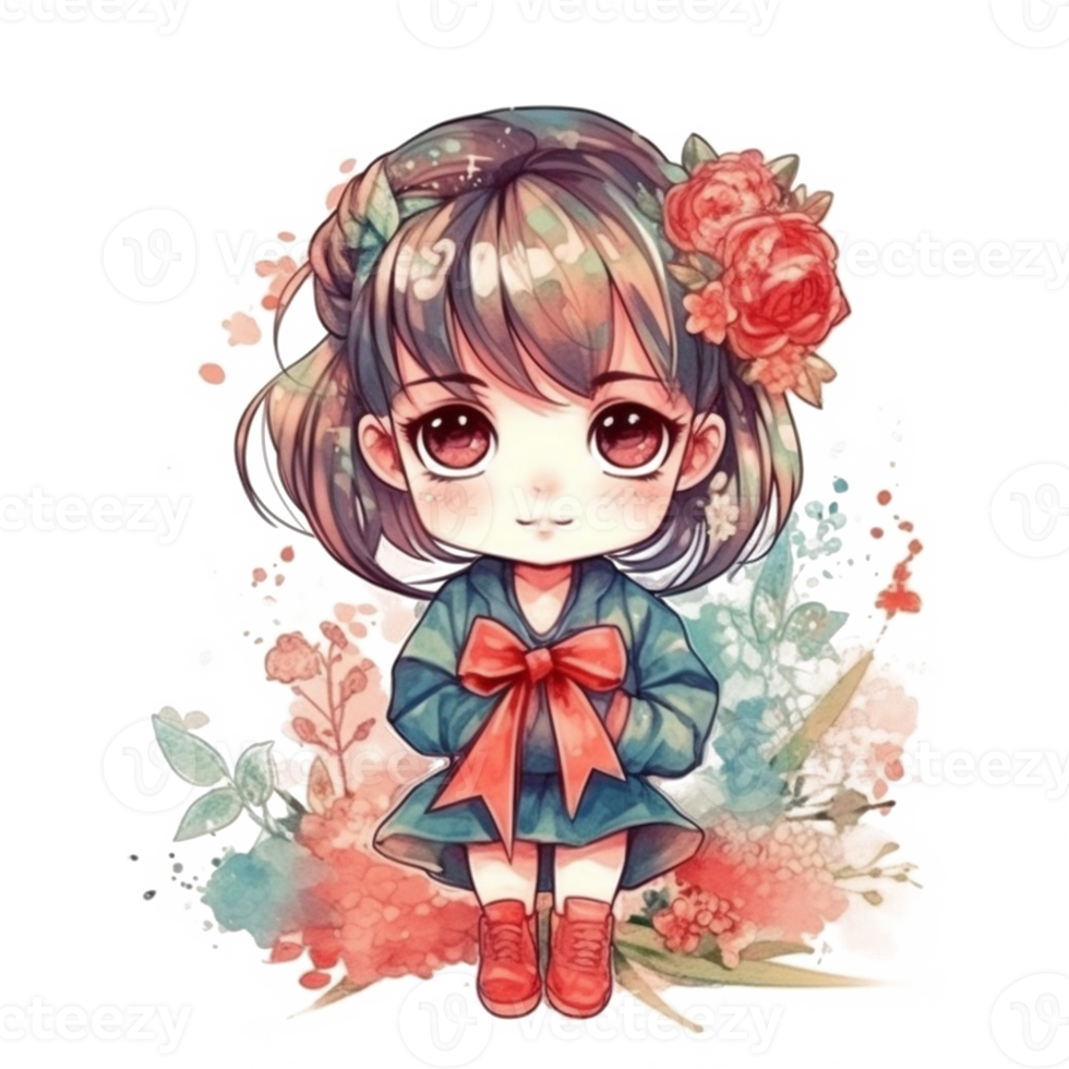 Chibi cute little girl png