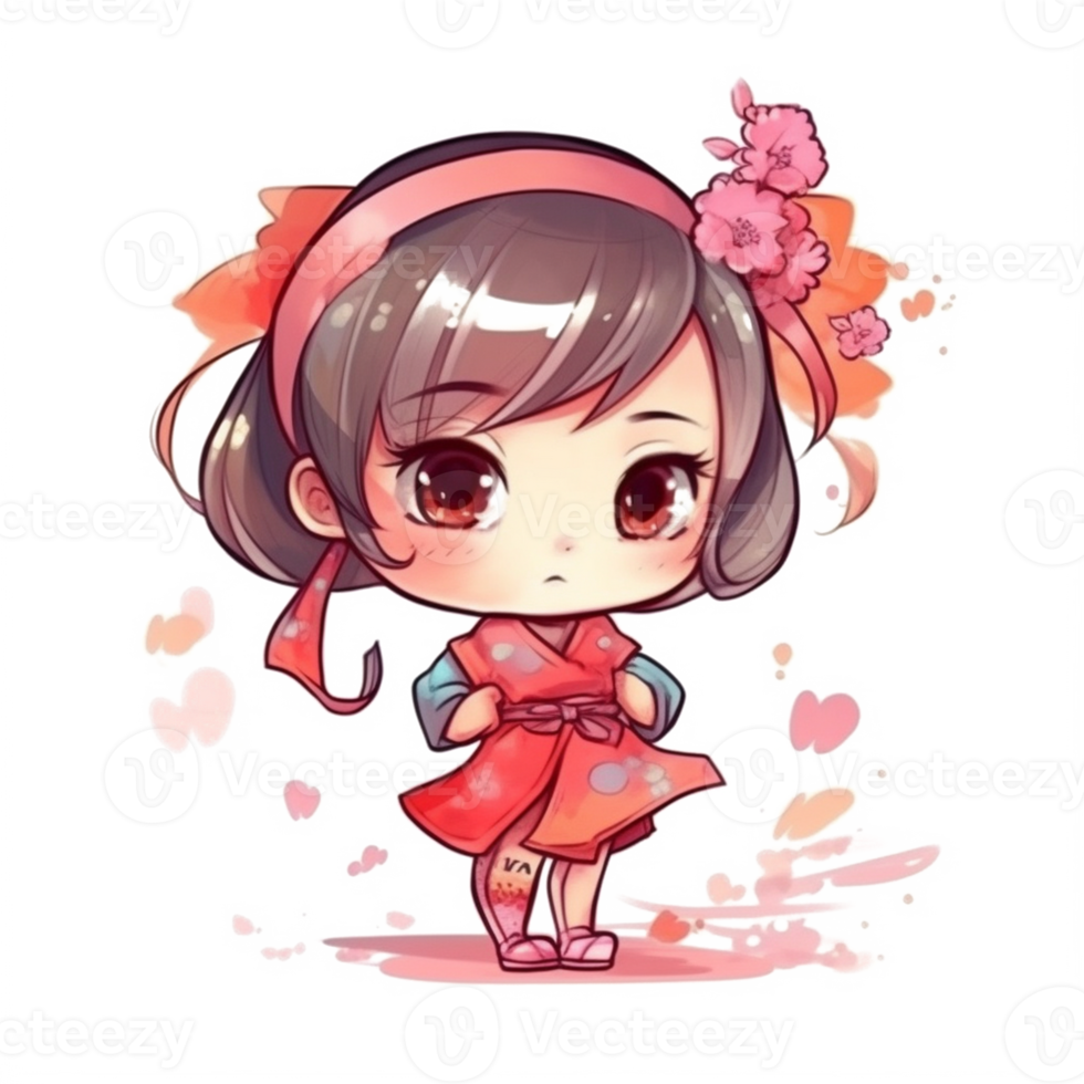 Chibi cute little girl png