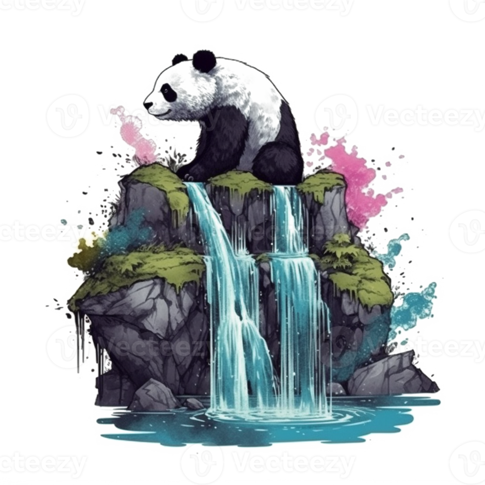 waterverf schilderij van schattig panda png