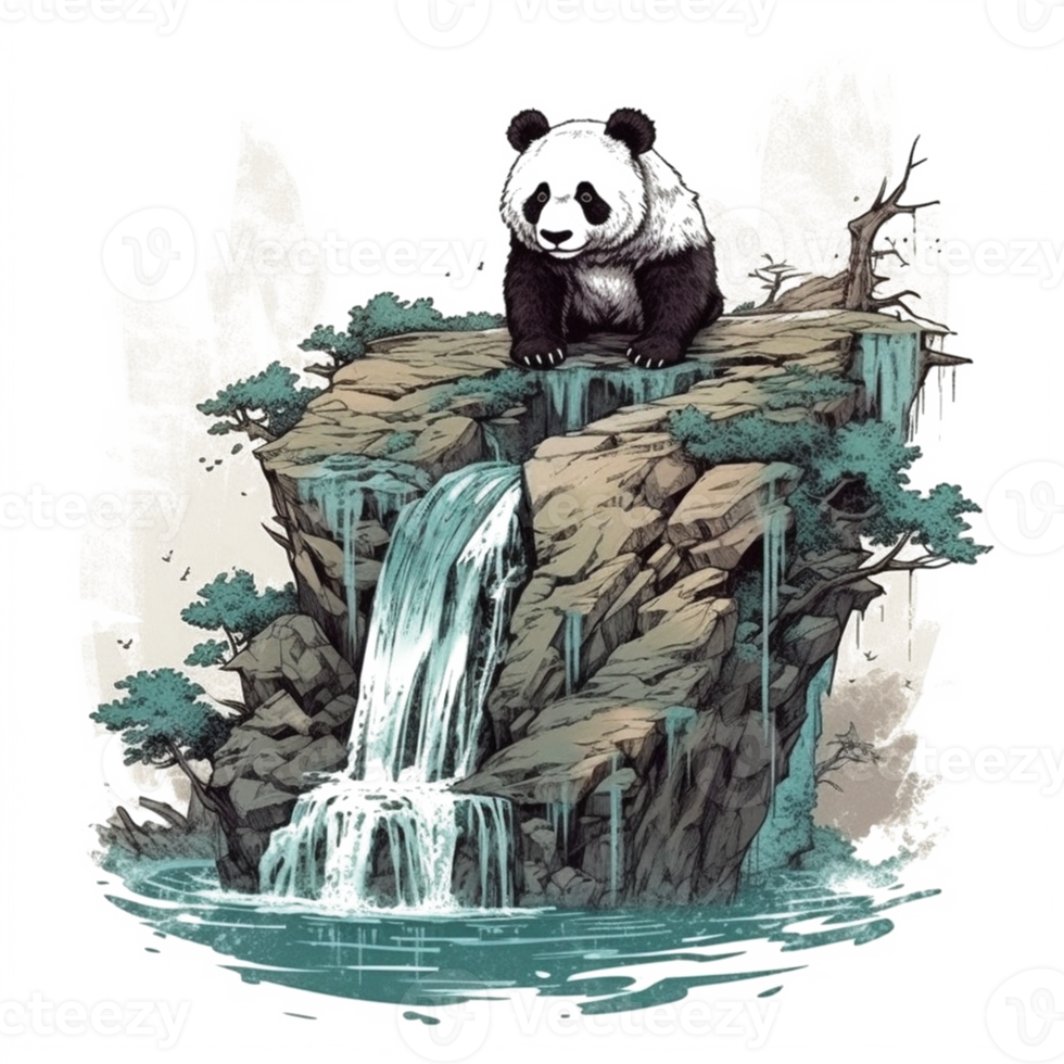 Watercolor painting of Cute Panda png