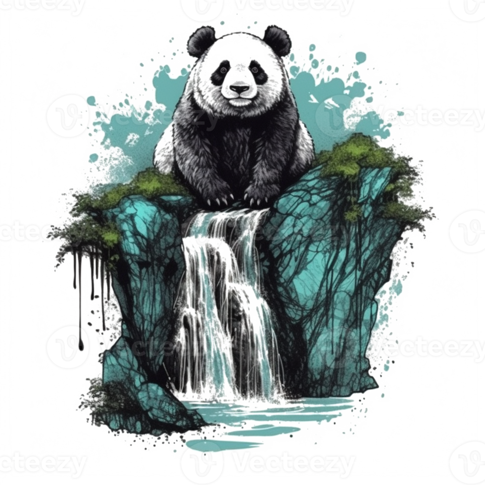 acuarela pintura de linda panda png