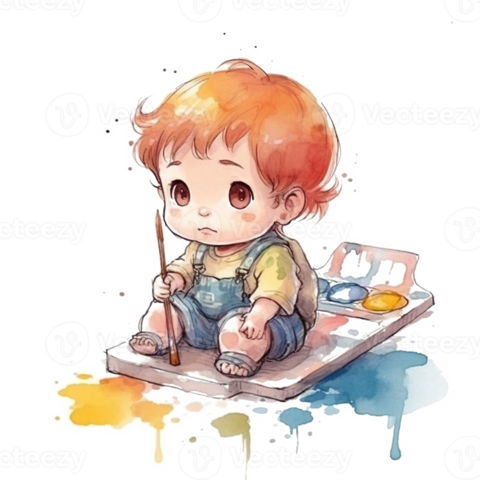 Cute Baby Watercolor png