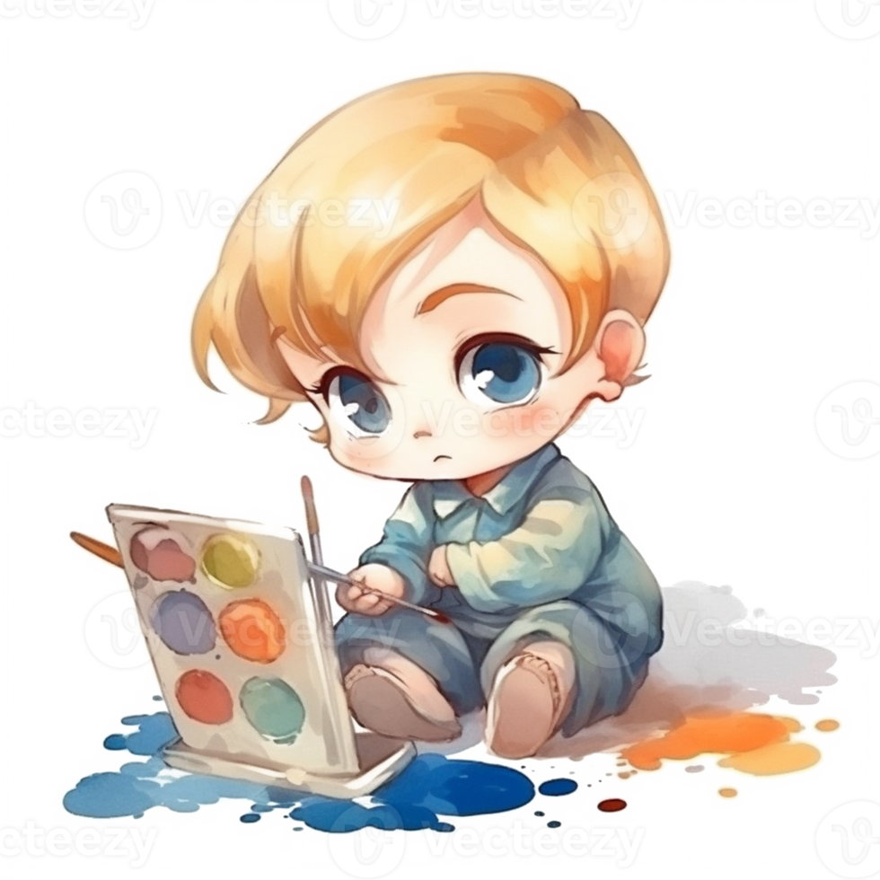 schattig baby waterverf png