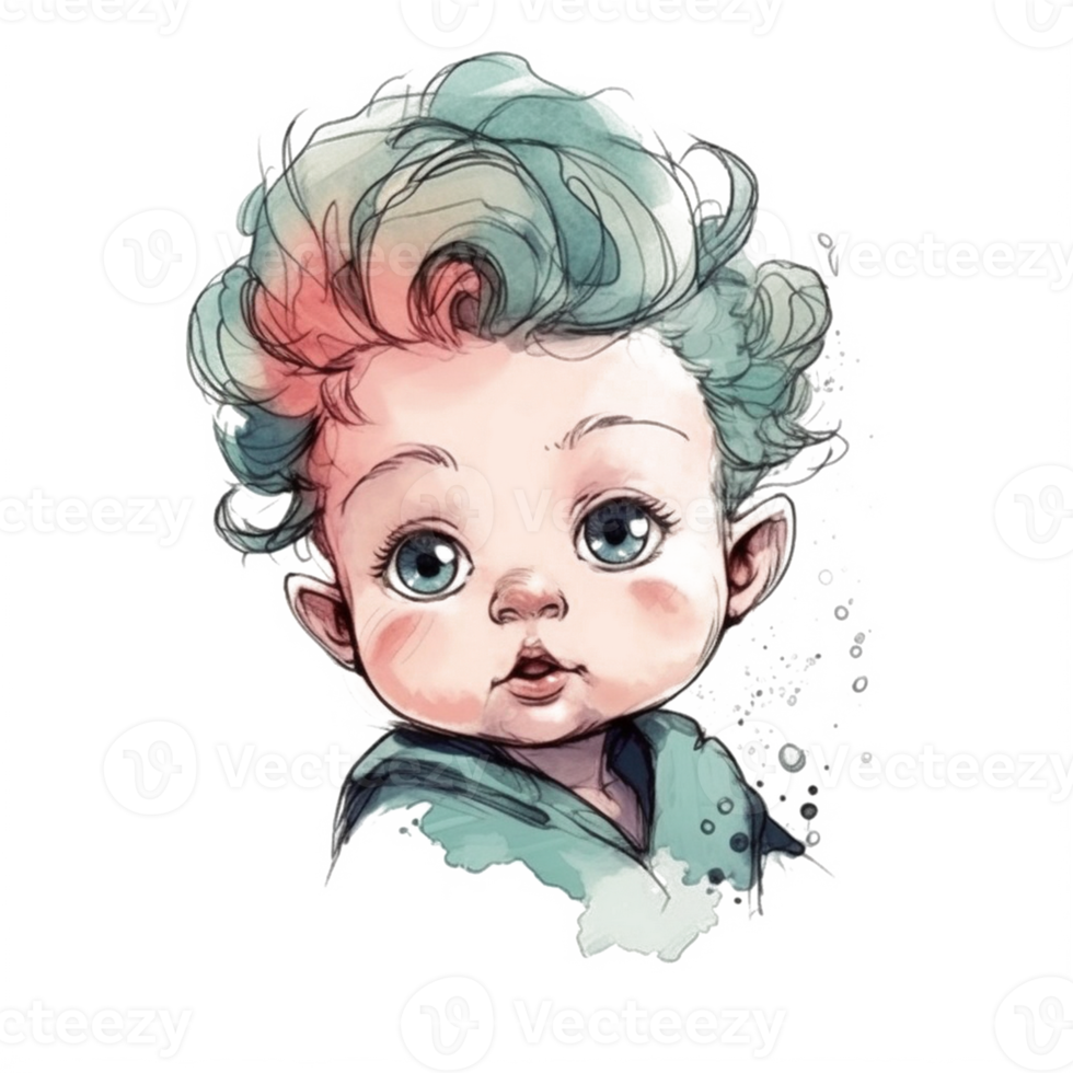 Cute Baby Watercolor png