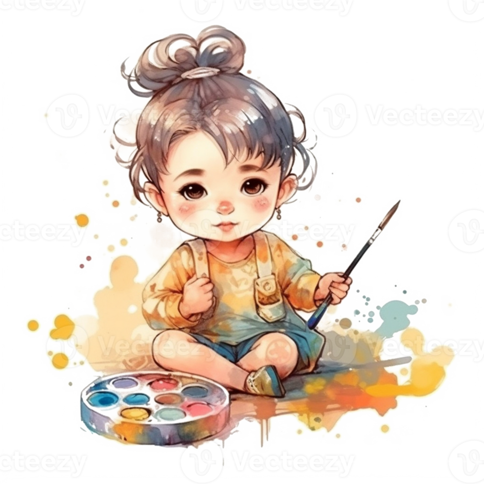 Cute Baby Watercolor png